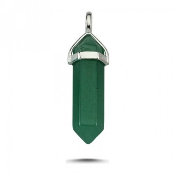 Doğal Aventurin Yeşim Taşı Erkek& Kadın Kolye (Deri Zincir ) - Resim 2