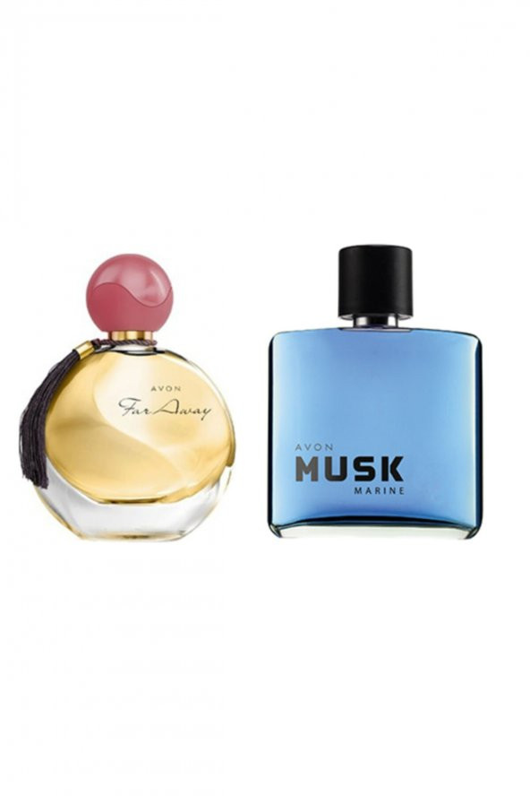 AVON Far Away Edp 50 Ml Kadın Musk Marine Edt 75 Ml Erkek 2li Set