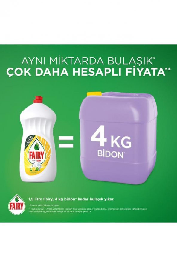 Fairy Temiz & Ferah Sıvı Bulaşık Deterjanı 1500 ml Limon Kokulu - 5
