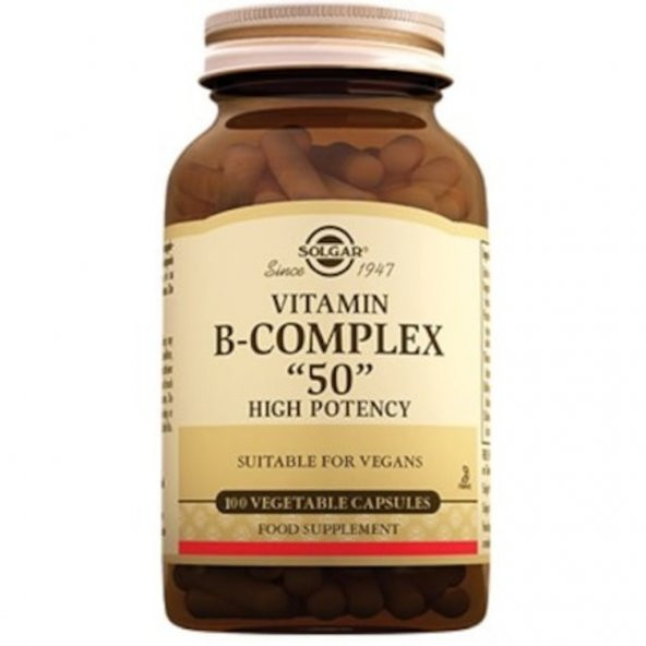 Solgar Vitamin B Complex 50 Mg 100 Kapsül .