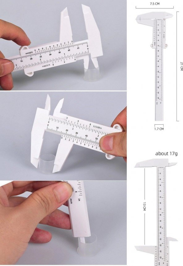 Mekanik Plastik Hassas Kumpas Inc mm Ölçüm Kalınlık Derinlik Çap Ölçüm Paslanmaz 150MM - 3