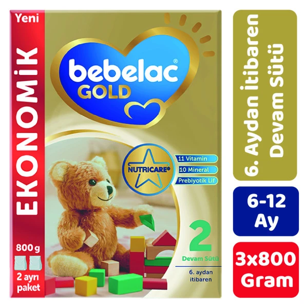 Bebelac Gold 2 Çocuk Devam Sütü 800 gr 3'lü Paket