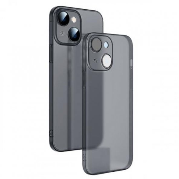 Coofbe 0.3mm iPhone 14 6.1inch Kamera Korumalı Silikon Kılıf, Şeffaf Buzlu Magsafe Uyumlu Kılıf