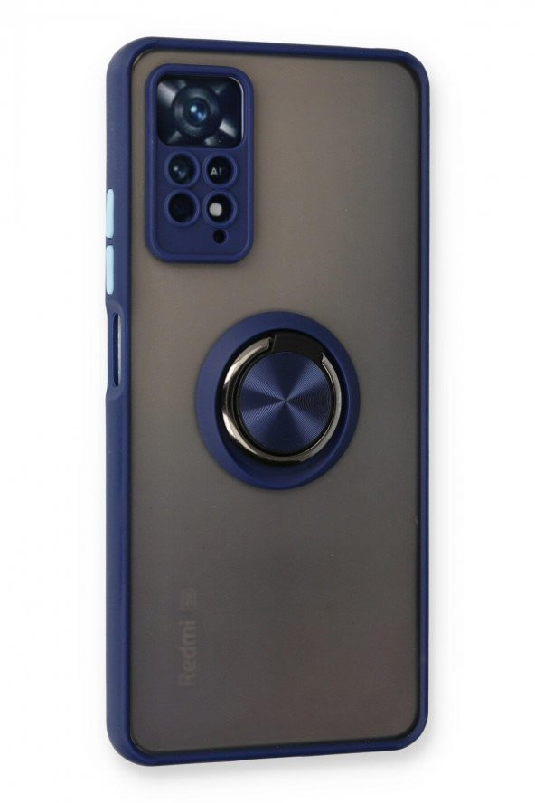 Xiaomi Redmi Note 11 Pro Kılıf Yüzüklü Kamera Korulamlı Buzlu Mika + Kırılmaz Cam - 2