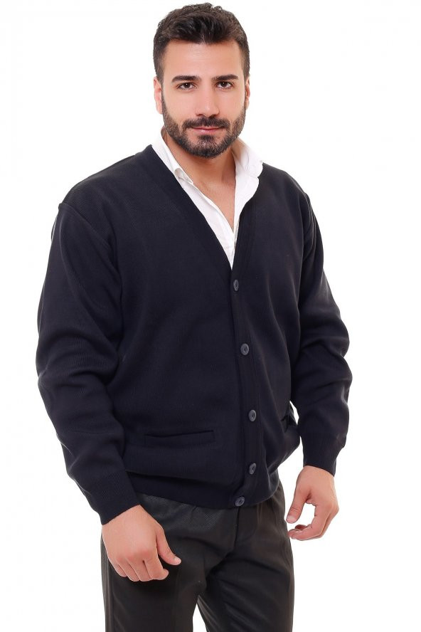 Erkek Çelik Örgü Düğmeli Hırka - 4