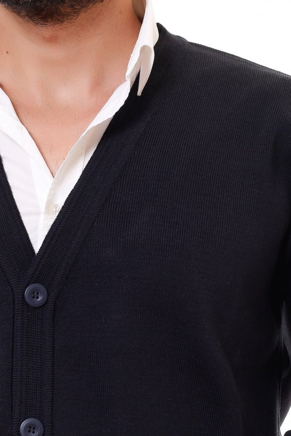 Erkek Çelik Örgü Düğmeli Hırka - 6