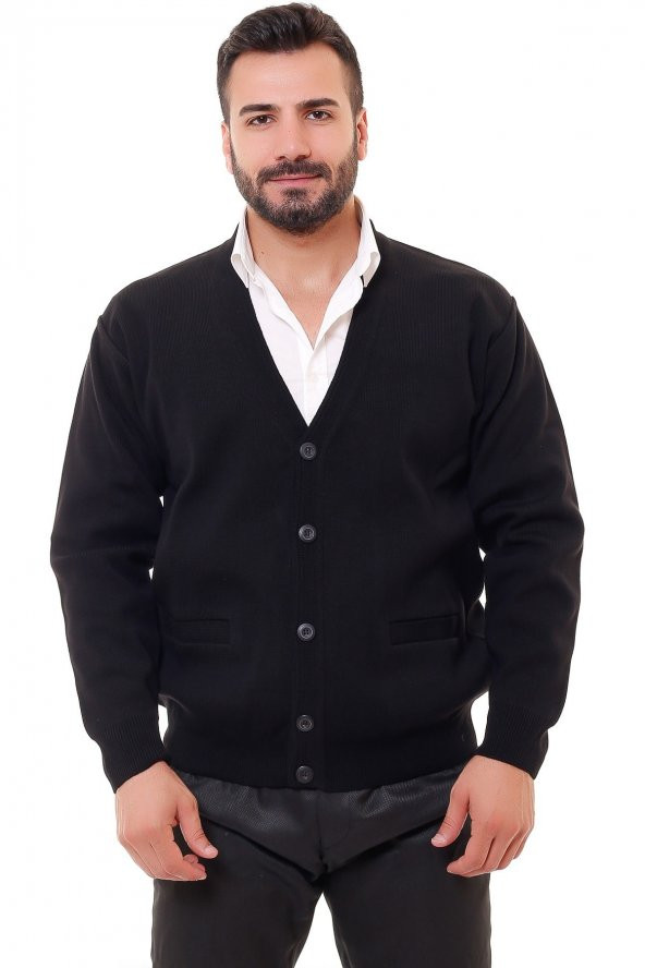 Erkek Çelik Örgü Düğmeli Hırka - 8