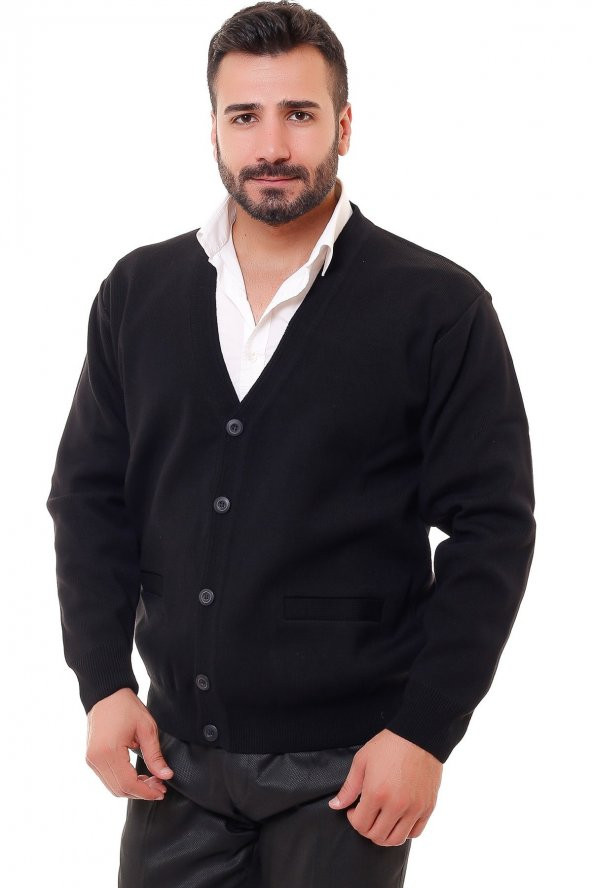 Erkek Çelik Örgü Düğmeli Hırka - 9