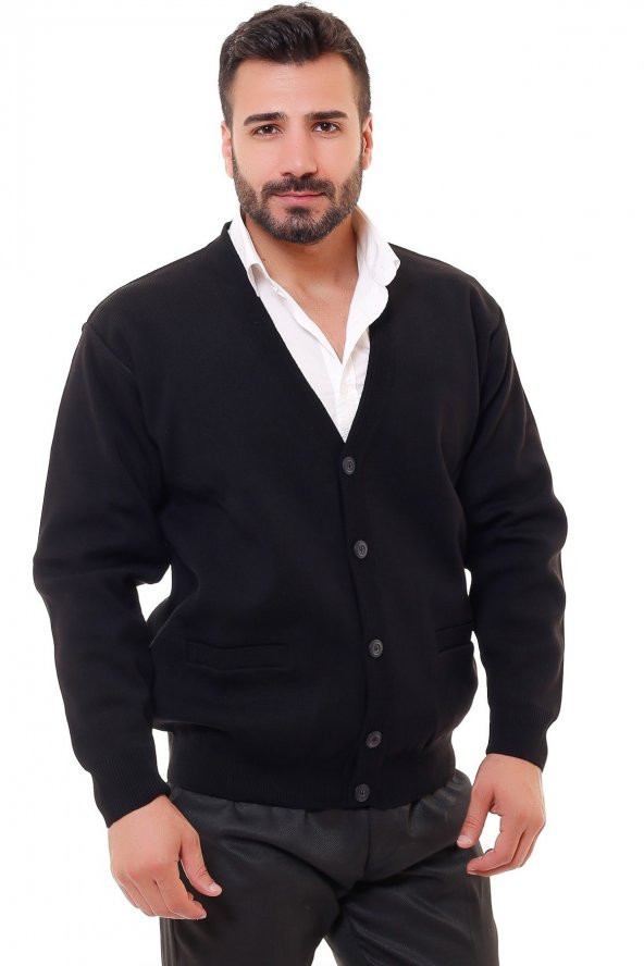 Erkek Çelik Örgü Düğmeli Hırka - 10