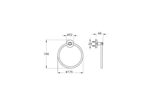 Vitra Base 100 Halka Havluluk Krom A44115 - Resim 2