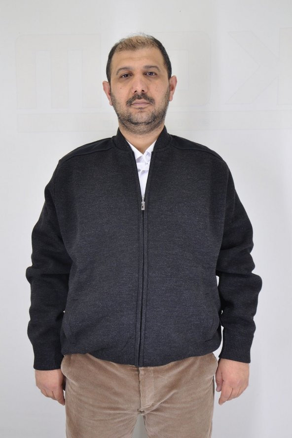 Erkek Gri Hakim Yaka Omuz Astarlı Hırka - 3