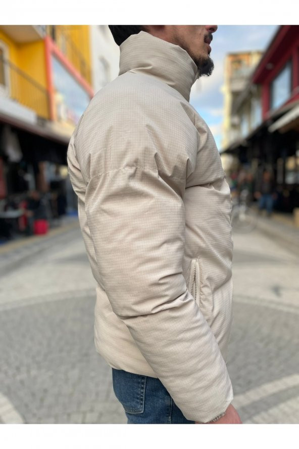 BLUES MODA STRK OVRSZ DİK YAKA ŞIK GÖRÜNÜMLÜ ŞİŞME MONT - Resim 3