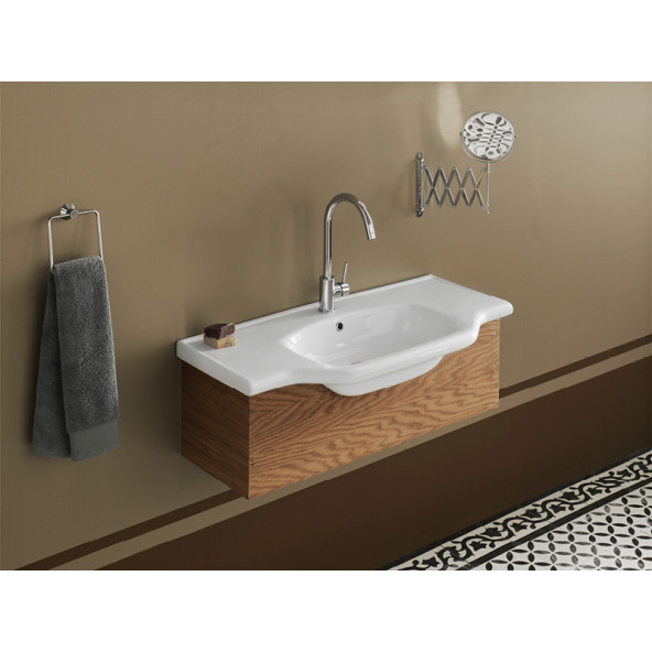 Turkuaz Seramik Yeni Klasik 65 cm Etajerli Lavabo Turkuaz - 2
