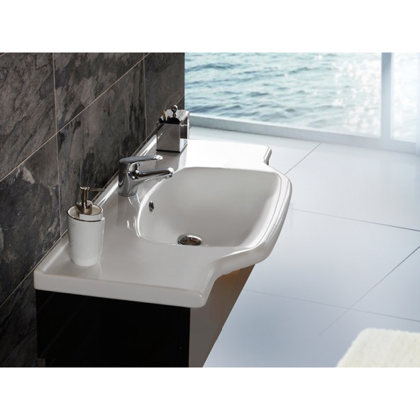 Turkuaz Seramik Yeni Klasik 65 cm Etajerli Lavabo Turkuaz - 4