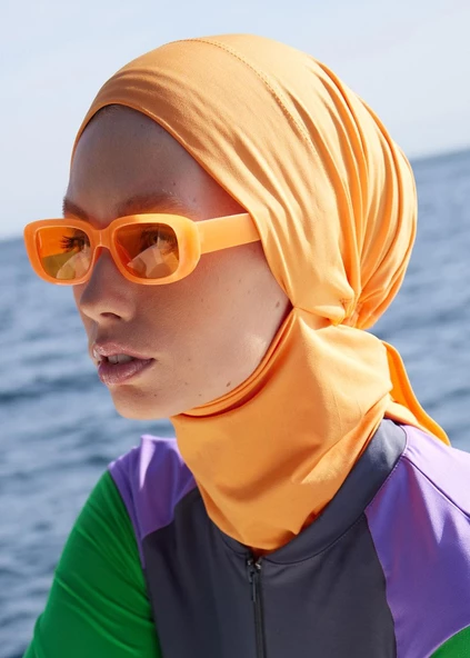 Turuncu Su İtici Deniz Tesettür Bonesi