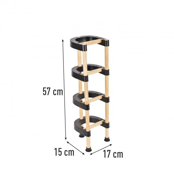 SEOWOOD AHŞAP TUVALET KAĞITLIĞI 4 KAT RULO STANDLI 17 CM GENİŞLİK - 3