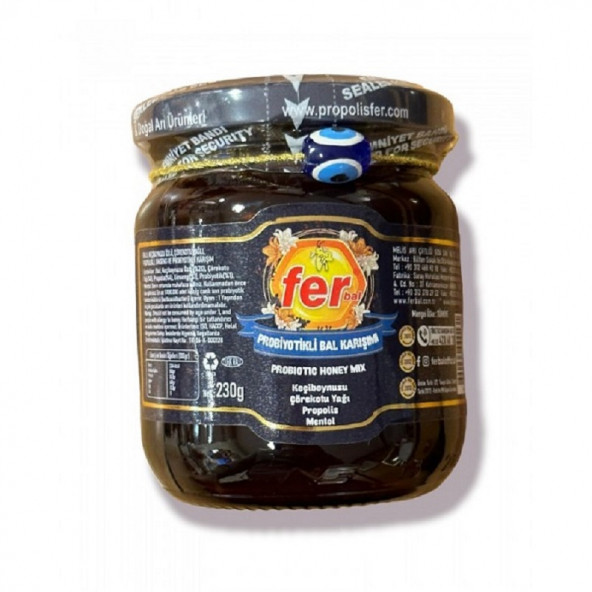 FER PROBİYOTİKLİ BAL KARIŞIM 230GR (KEÇİBOYNUZU-ÇÖREKOTU YAĞI-PROPOLİS-GİNSENG-MENTOL)