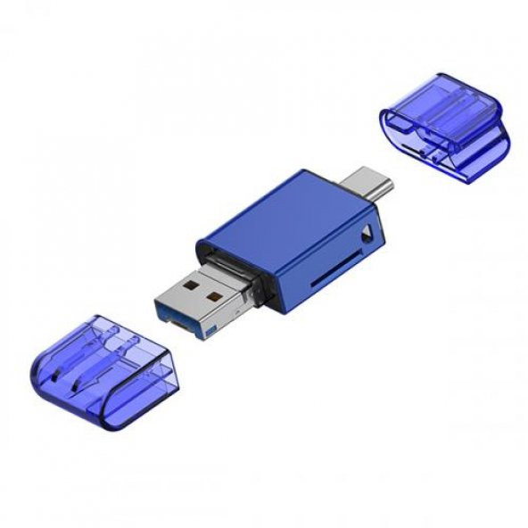 Coofbe USB, Type-c ve Lightning Girişli Ultra Hızlı Hafıza Kart Okuyucu, Micro SC Hafıza Kart Reader
