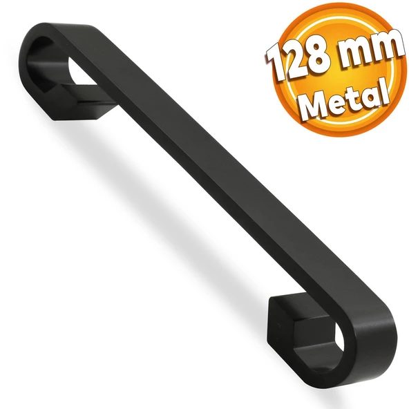Barida Mobilya Mutfak Dolap Dolabı Çekmece Kulpu Kulbu Mat Siyah Metal (128 MM-12.8 CM) Kulpları