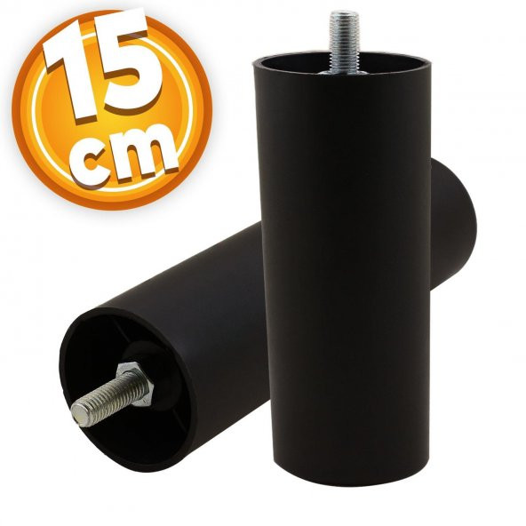 Gizli Mobilya Kanepe Sehpa TV Ünitesi Koltuk Orta Destek Ayağı 15 cm Siyah Baza Ayak