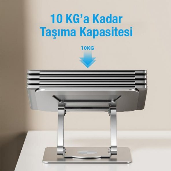 Coofbe 11-17 İnch Yükseklik Ayarlamalı, Katlanabilir Tablet ve Laptop Standı, 360 Derece Dönebilen - 5