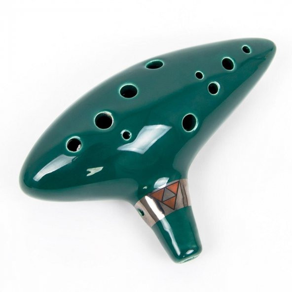 Valkyrie Ocarina 12 Delik Ocarina Seramik Alto C Ocarina Flüt Mavi Ocarina Sualtı Müzik Nefesli Enstrüman Yeşil