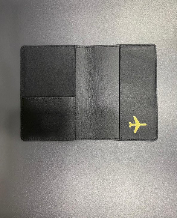 Ülke İsimleri Baskılı Siyah Deri Pasaport Kılıfı - Resim 2