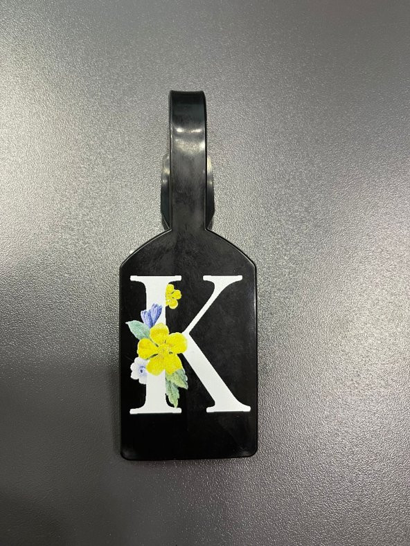 K harf siyah  harf siyah bavul etiketi,valiz etiketi,kartlık,isimlik,bagaj etiketi
