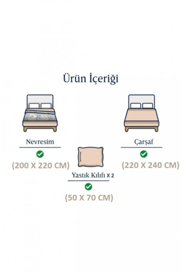 Louis Marie | Çift Kişilik | Pamuk| 4 Parça | Nevresim Takımı | Aden - 3