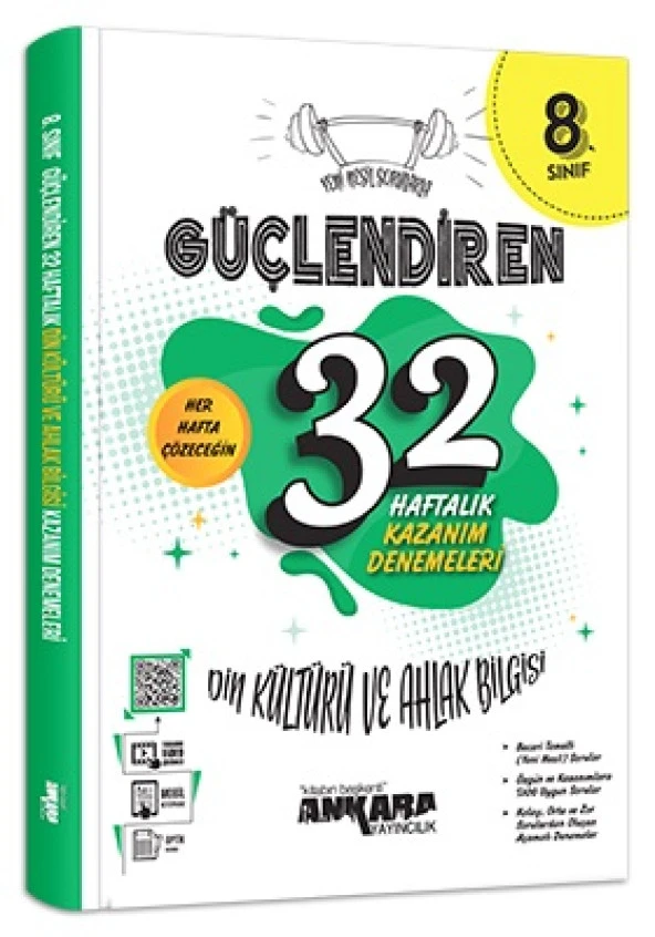 Ankara 8. Sınıf Din Kültürü Güçlendiren 32 Haftalık Deneme 2023