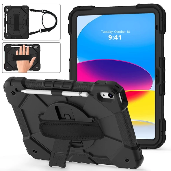 Apple iPad 11.Nesil A16 11inç/10.Nesil 10.9inç Kılıf Defender Askılı Pars Case Fuji