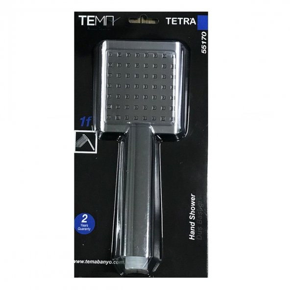 Tema Tetra Banyo Duş Başlığı El Duşu Krom Blister Ambalaj - 2