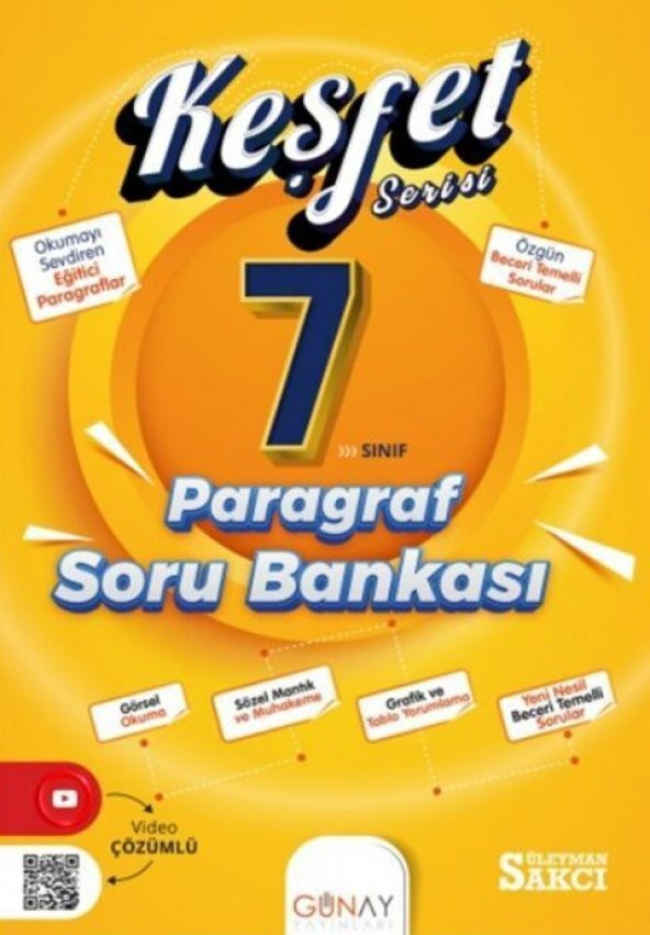 Günay Yayınları 7. Sınıf Paragraf Keşfet Soru Bankası