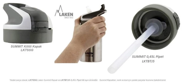 Laken Tritan Summit Şişe 0,45L - Cyan LKTNS4AC - Resim 4