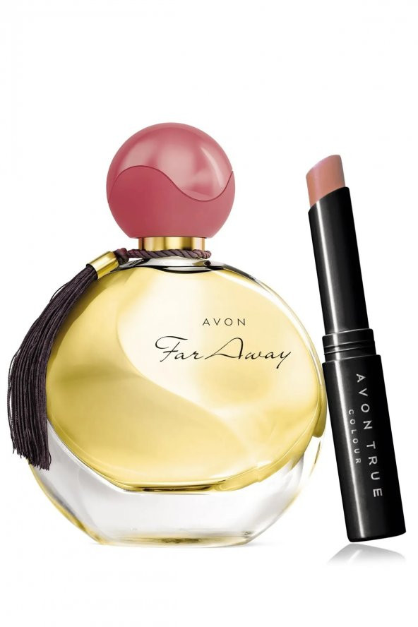 Far Away Kadın Parfüm Edp 50 ml. Ve Ultra Beauty Ruj Stylo Cappucino Paketi