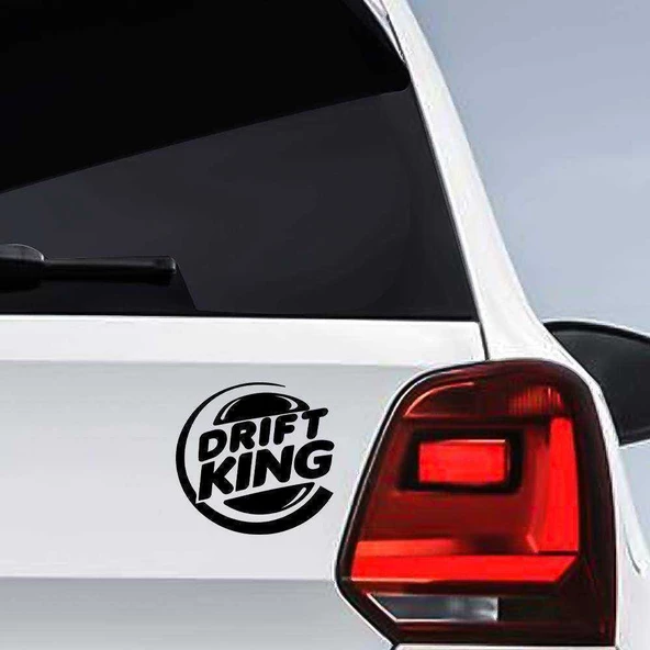 Drift King Burger Logo Sticker - Oto Araba Etiket, Aksesuar, ModifiyeTuning Siyah