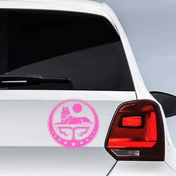 Çeçen Bayrak Amblemi Arması Sticker, Oto Etiket, Araç Çıkartma, Araba Tuning Aksesuar Pembe