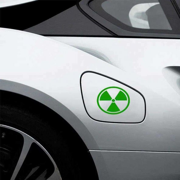 Radyasyon Simge Yakıt Depo Kapağı Sticker, Araba, Oto Etiket, Tuning, Aksesuar, Modifiye Yeşil