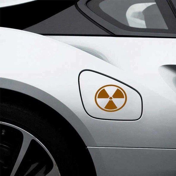 Radyasyon Simge Yakıt Depo Kapağı Sticker, Araba, Oto Etiket, Tuning, Aksesuar, Modifiye Kahverengi