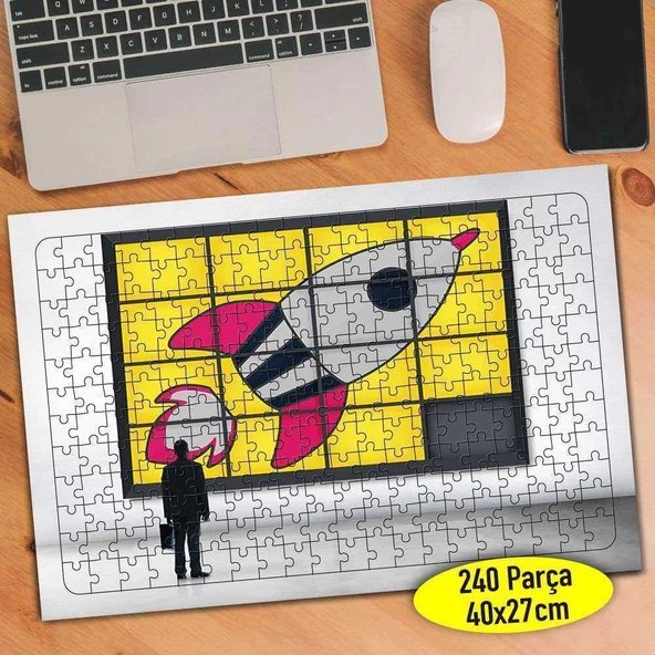 illüstrasyon Çizim Roket 240 Parça Puzzle Yapboz-78341369