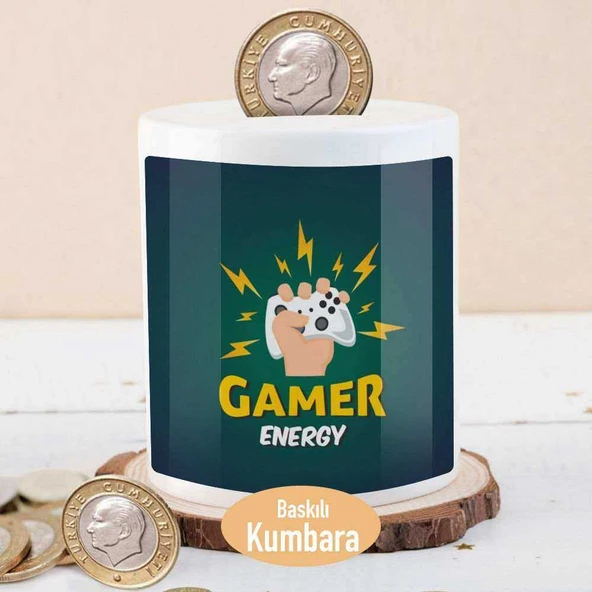 Gamer Energy Oyun Kolu Baskılı Para Birikim Kumbarası-2147820934