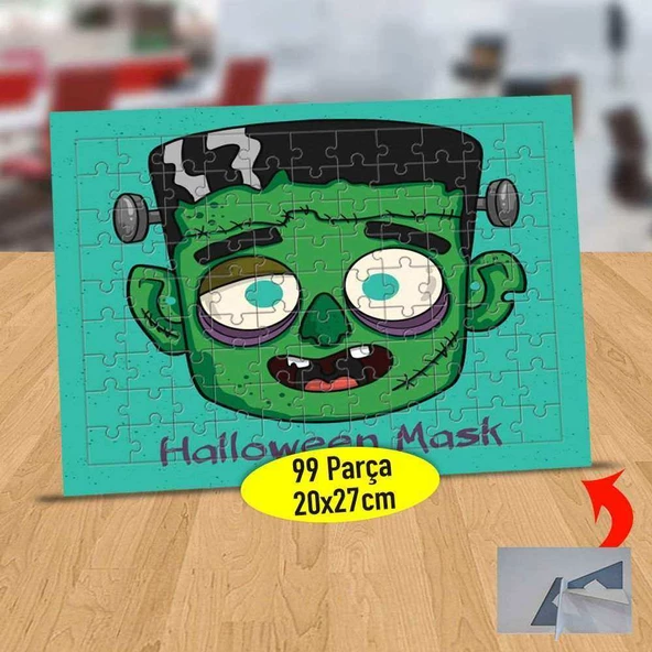 Şaşkın Bakışlı Frankenstein 99 Parça Puzzle Yapboz Tablo-925444