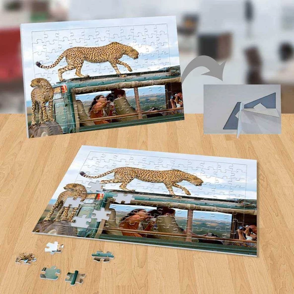 Arabada Kaplan ,Hayvan, Doğa 99 Parça Puzzle Yapboz-p119