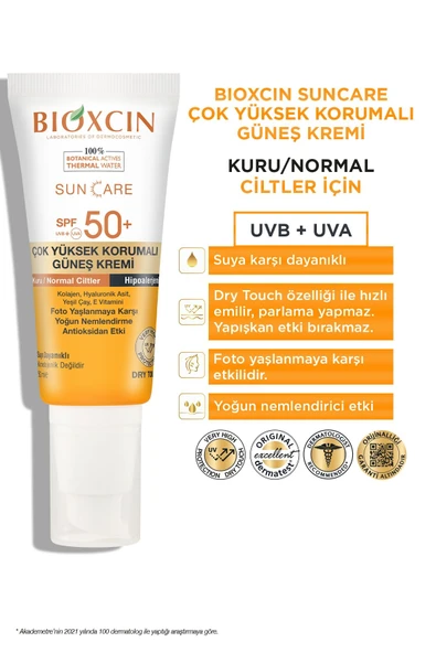 Bioxcin Sun Care Çok Yüksek Korumalı Kuru ve Normal Ciltler İçin Spf 50+ 50 ml Güneş Kremi - 3