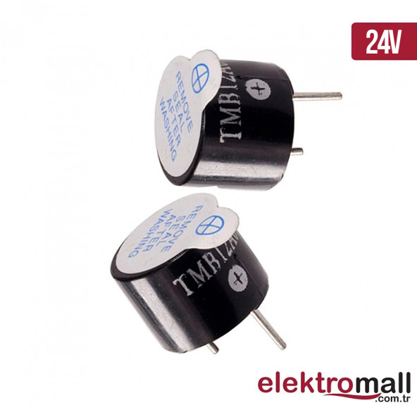 24v 12mm Aktif Buzzer - 1 Adet - 1