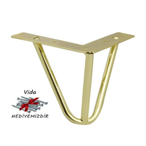 Mil Mobilya Ayağı Metal 12 Cm Gold