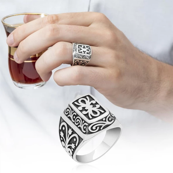 Kurtlar Vadisi Polat Alemdar Baron 925 Gümüş Erkek Yüzük - 10