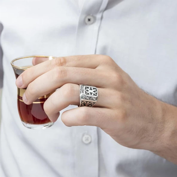 Kurtlar Vadisi Polat Alemdar Baron 925 Gümüş Erkek Yüzük - 6