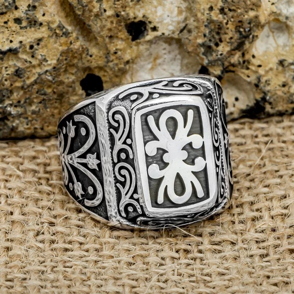 Kurtlar Vadisi Polat Alemdar Baron 925 Gümüş Erkek Yüzük - 7