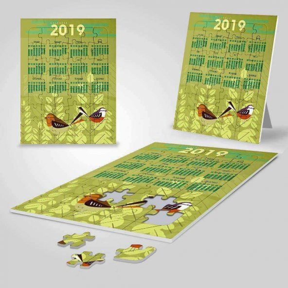 Yeni Yıl 2019 Takvimi - Sevimli Kuşlar 42 Parça Puzzle